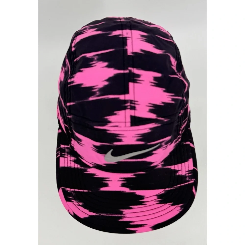 Nike Dri-Fit AW84 5-Panel Hat Cap Running Pink‎ Reflective OSFA Cycling NWOT NOS